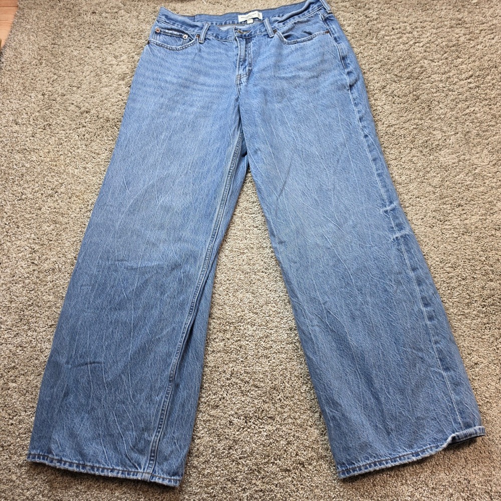 Abercrombie & Fitch Jeans Womens 30 Long Blue Baggy Low Rise Ultra Loose Ladies